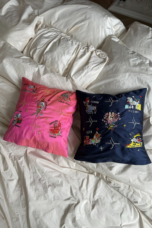 Embroidered Pillow "Cities"