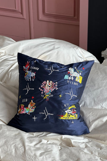 Embroidered Pillow "Cities"