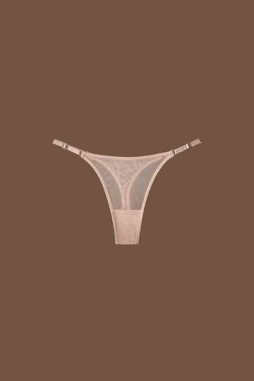 Cream Basic Mini Thong