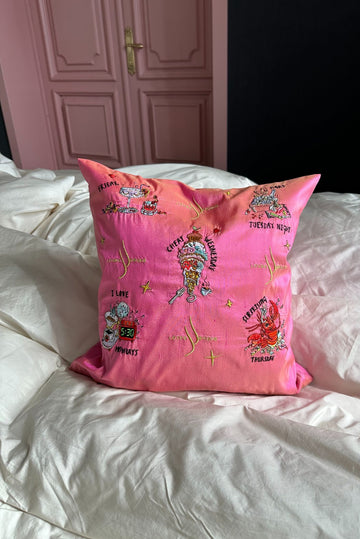 Embroidered Pillow "Food"