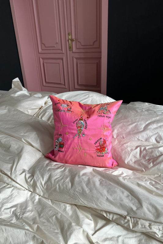 Embroidered Pillow "Food"
