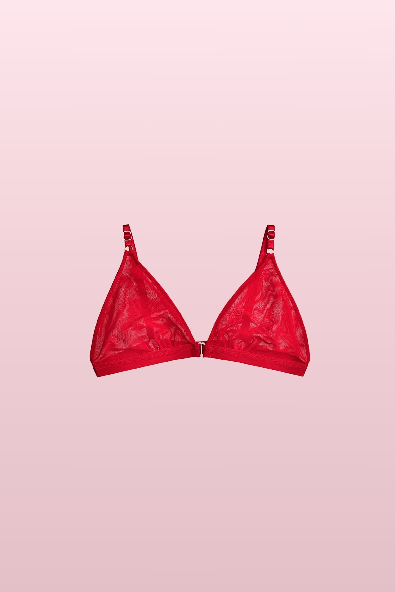 Fiery Red Basic Bra with front fastening