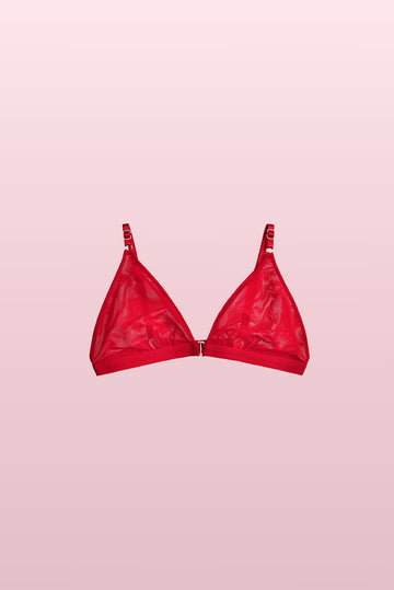 Fiery Red Basic Bra with front fastening