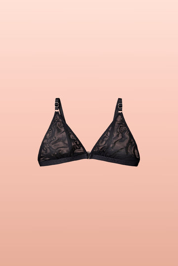 Basic Bra black with front fastening