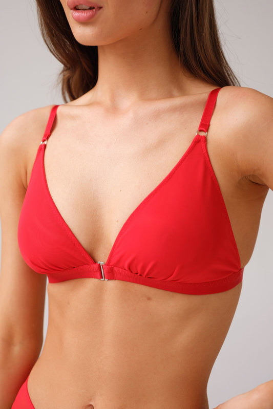 Fiery Red Basic Bra with front fastening