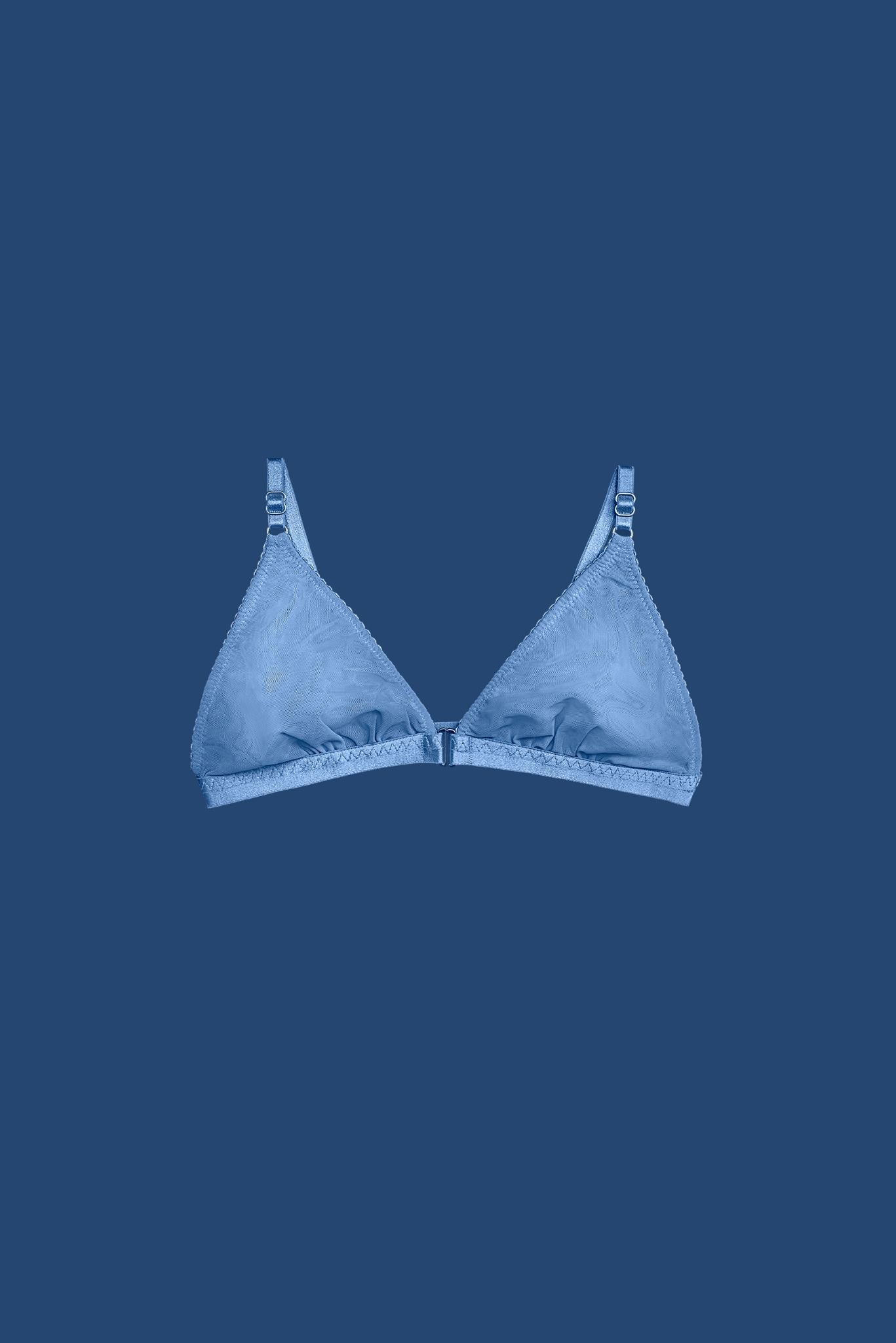 Light Blue Basic Bra with front fastening