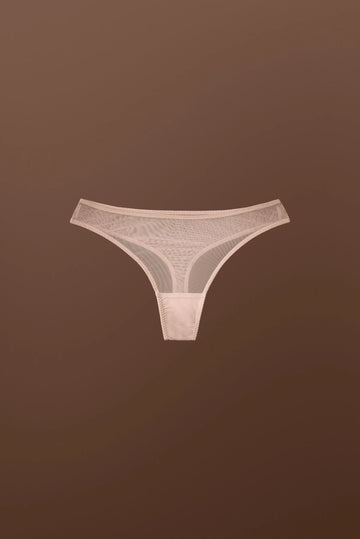 Cream Basic Thong