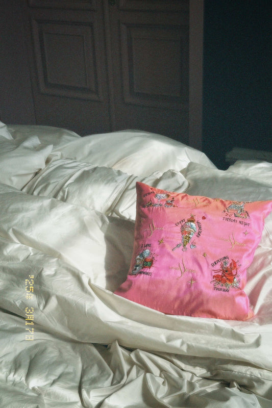 Embroidered Pillow "Food"