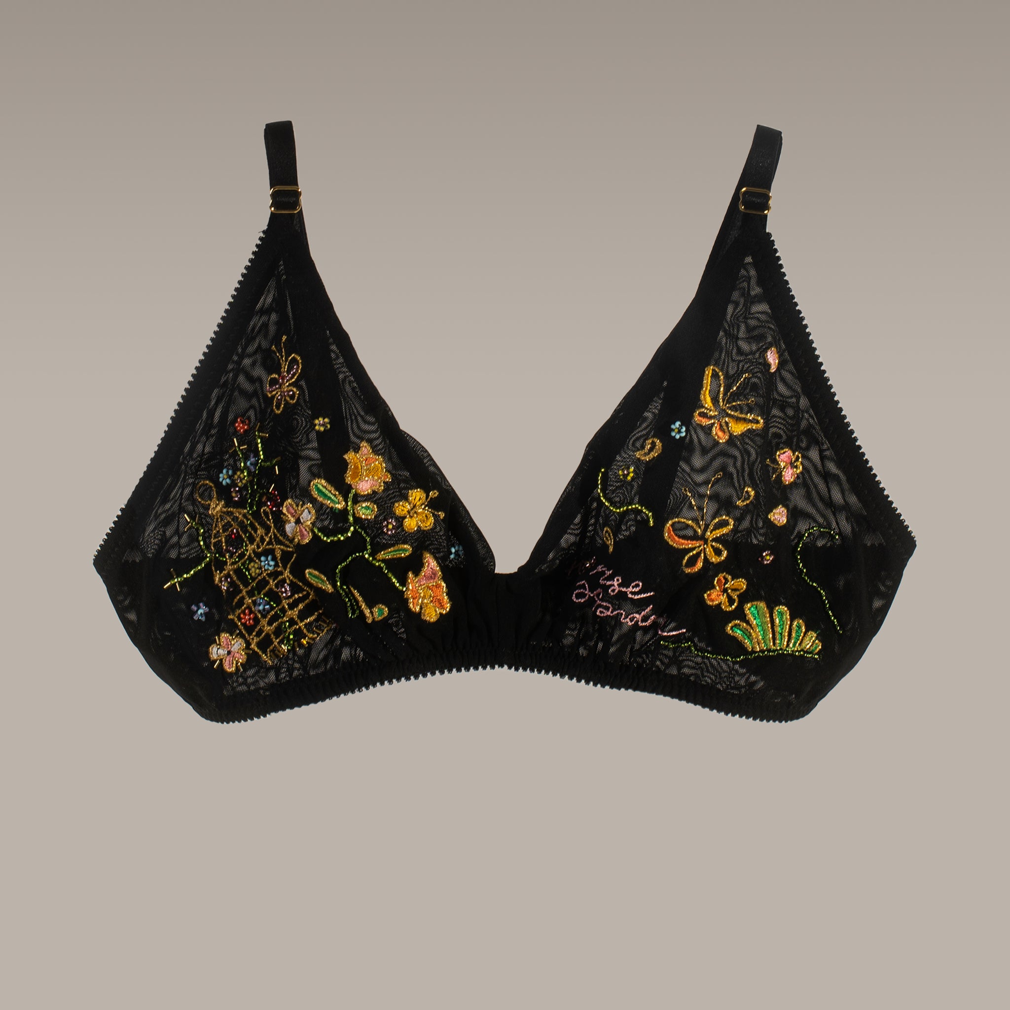 Jardin floral-embroidered bra
