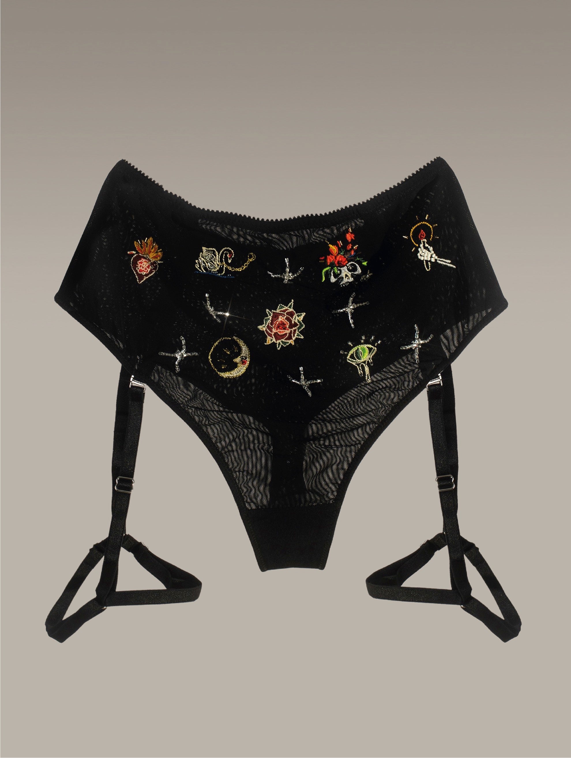 Midnight Muerte High Waist Knicker